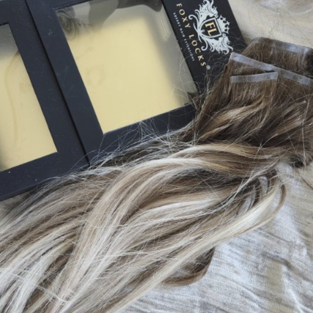 Foxy Locks Creme Brulee Invisible 20" clip in hair Extensions 200g